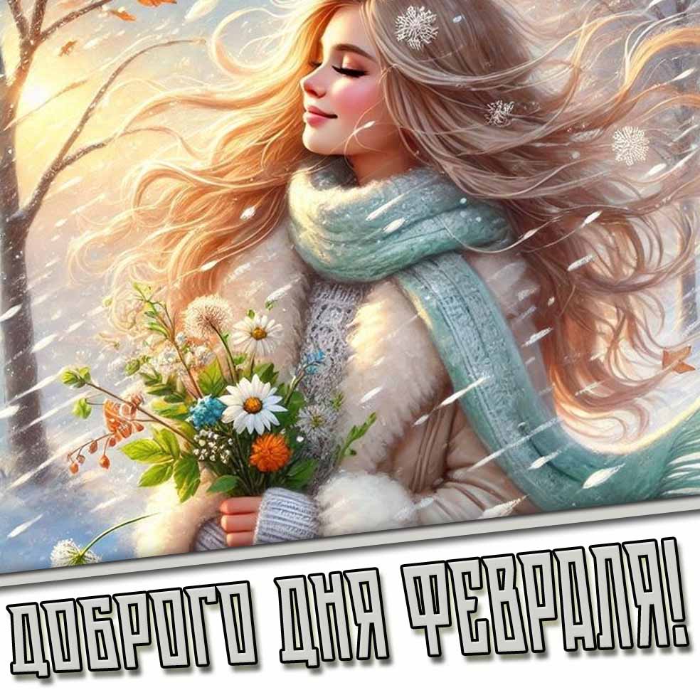 Доброго дня февраля! - снежная картинка