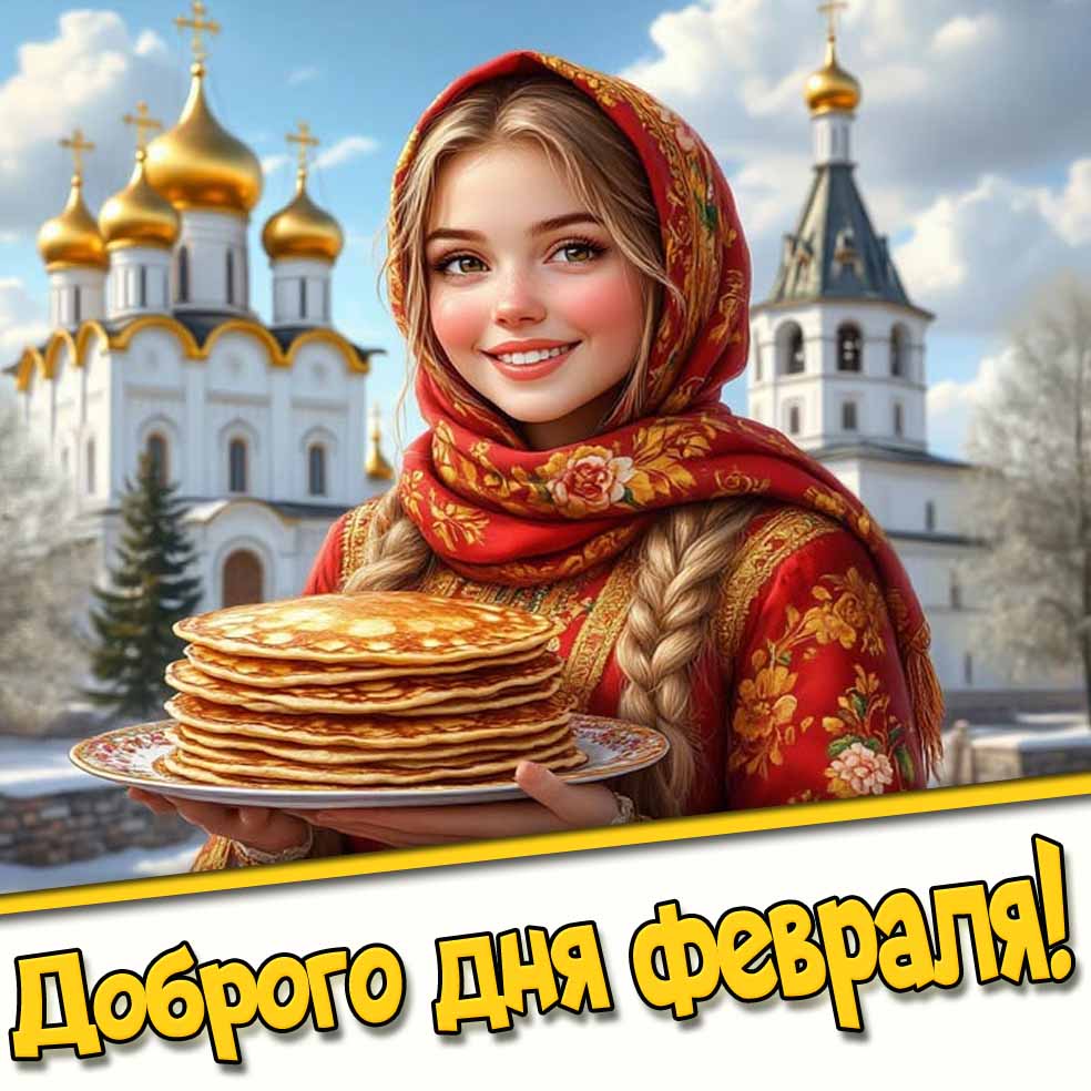 Красивая открытка доброго дня февраля