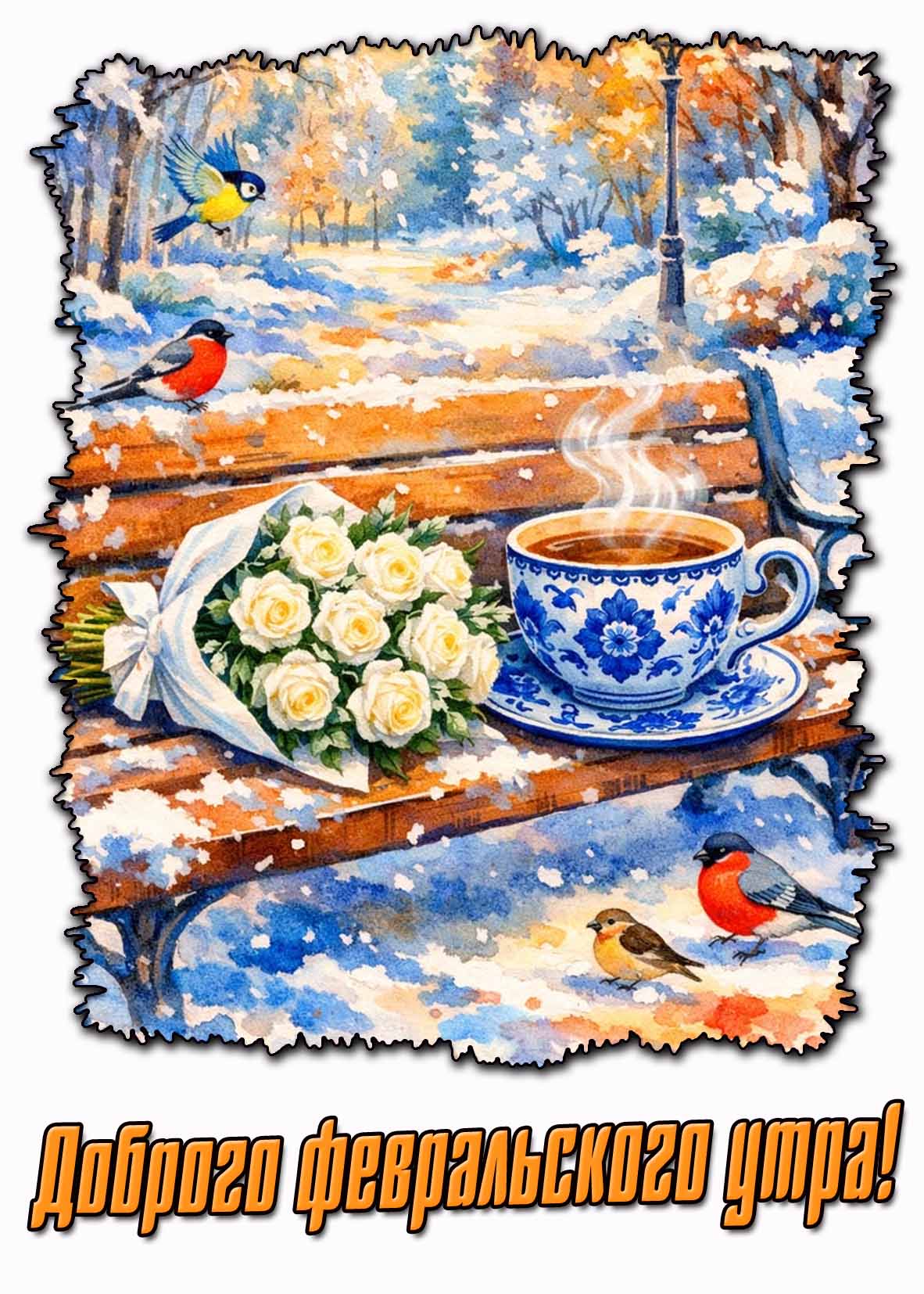 Открытка доброго февральского утра