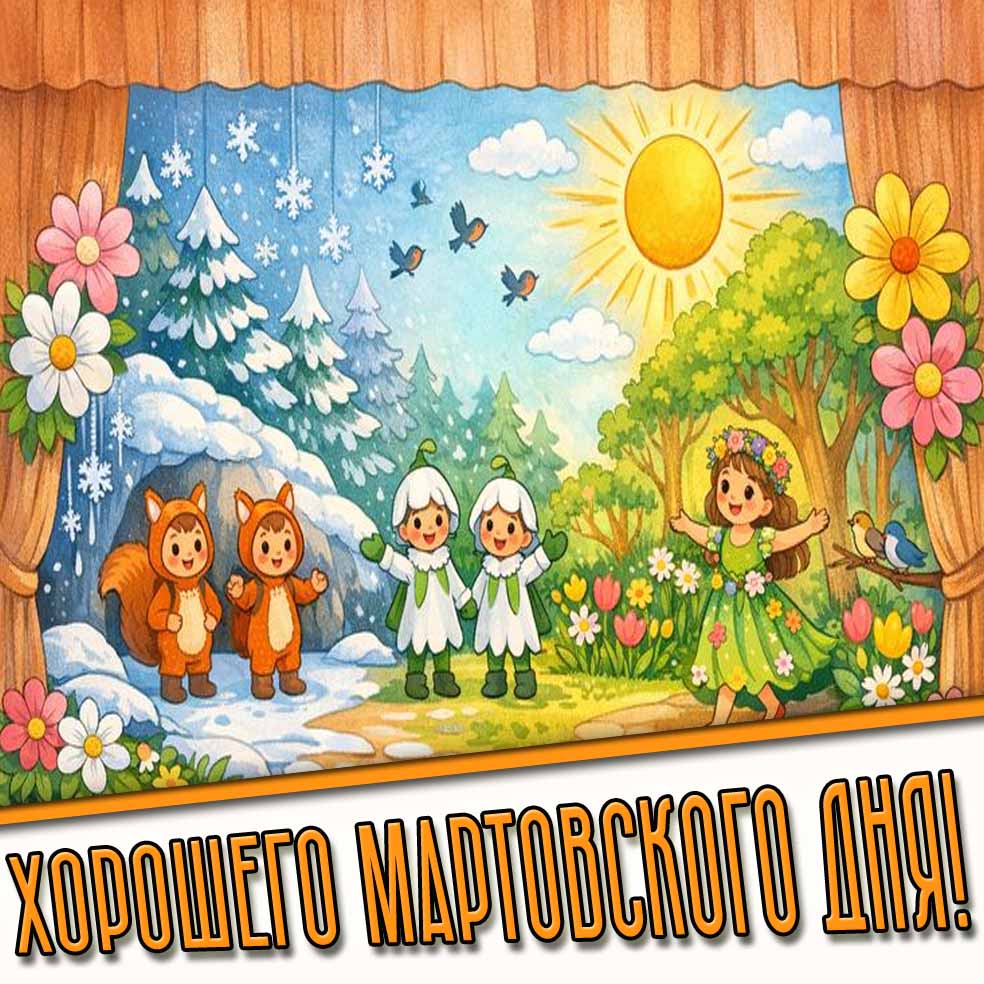 Детская открытка хорошего мартовского дня