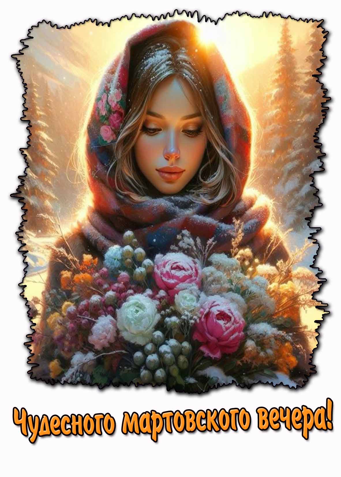 Открытка чудесного мартовского вечера