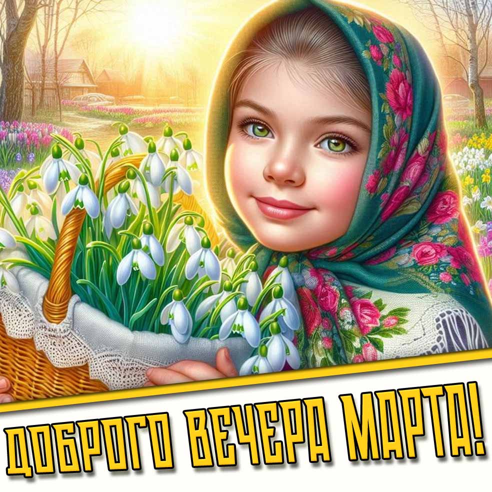 Открытка доброго вечера марта