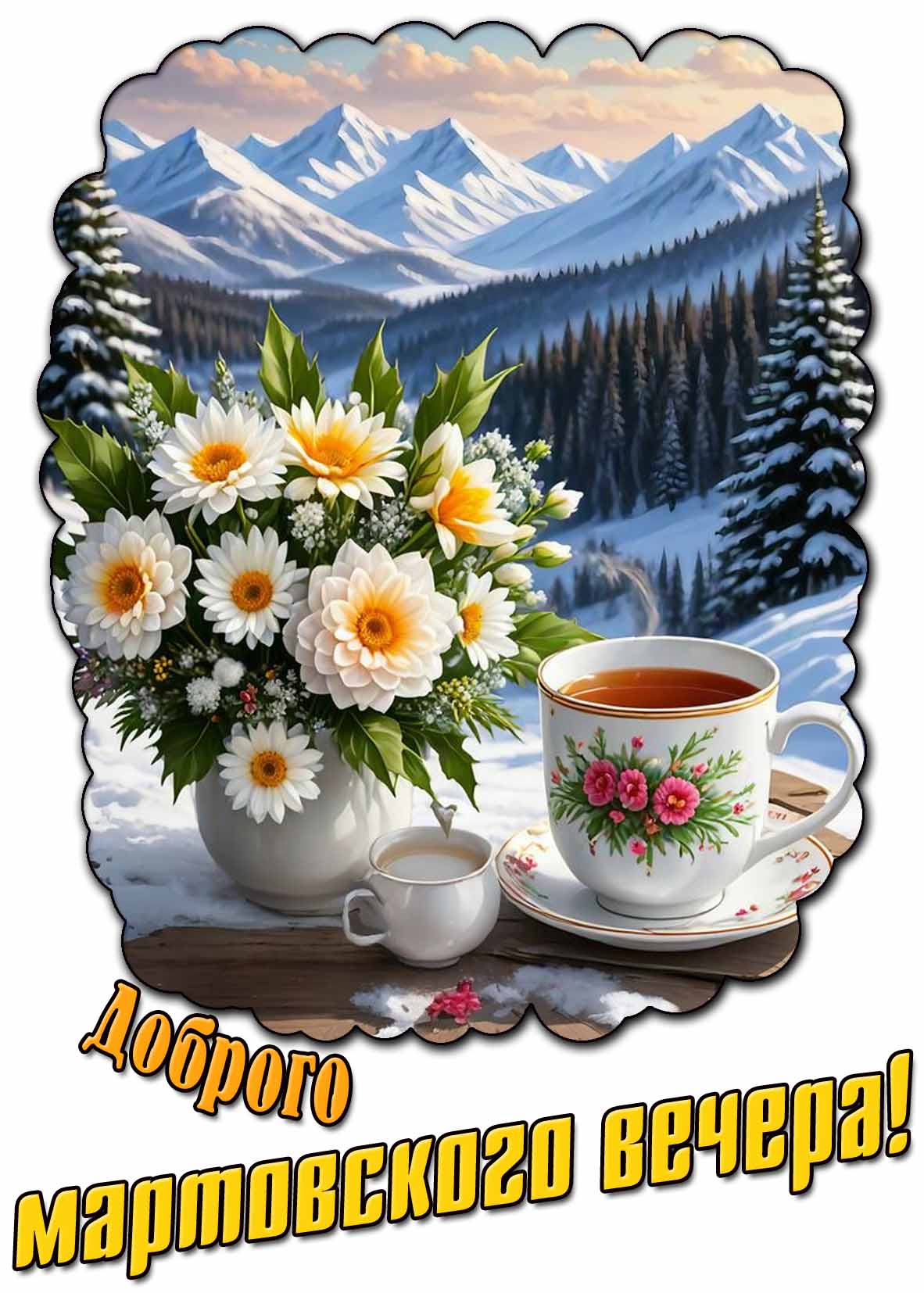 Красивая картинка доброго мартовского вечера