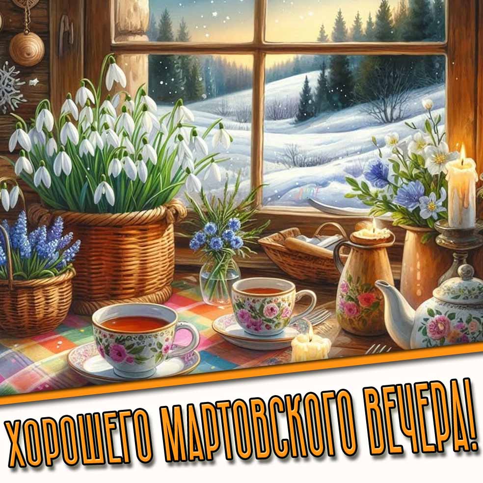 Открытка хорошего мартовского вечера