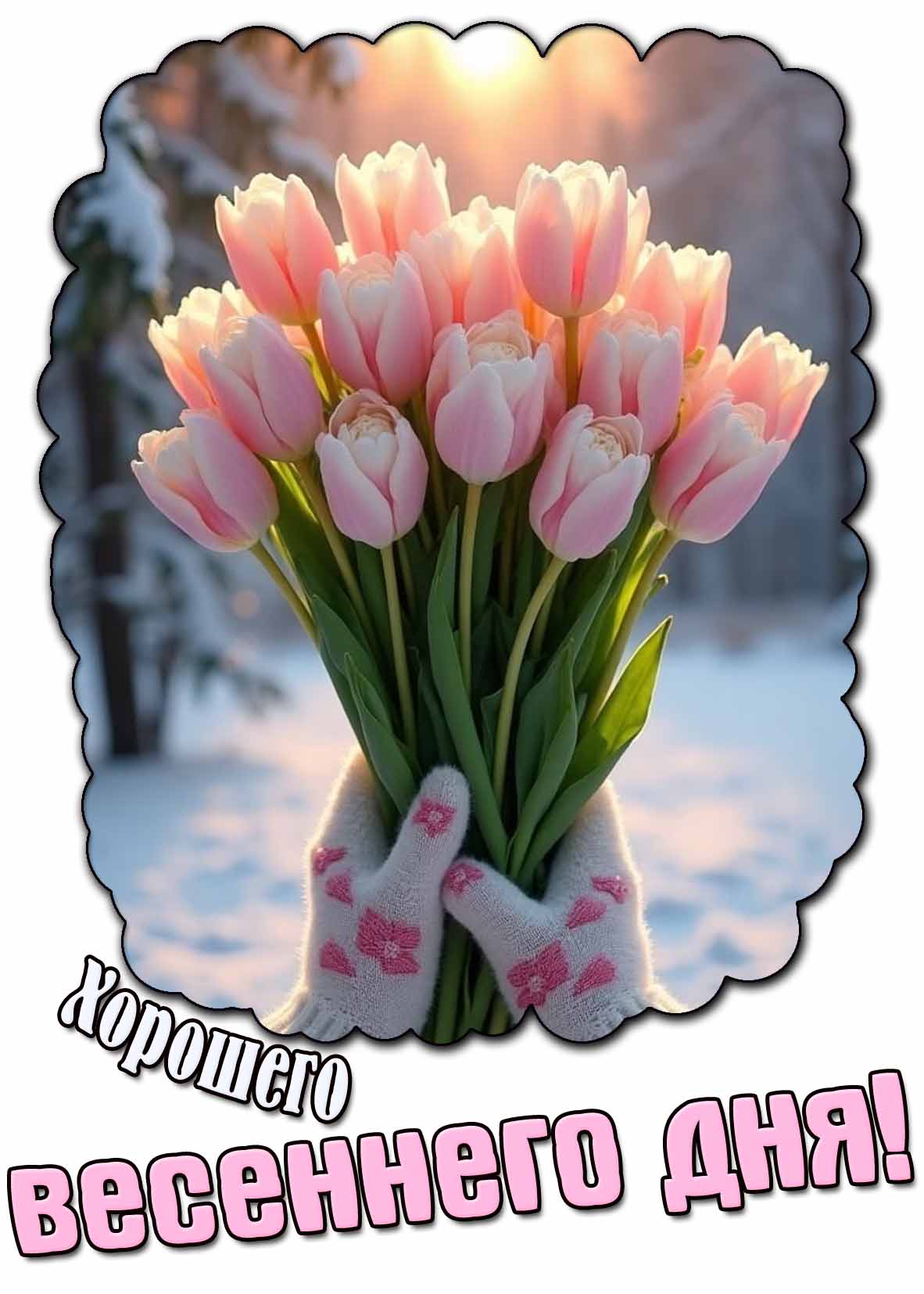 Хорошего весеннего дня! - картинка с тюльпанами