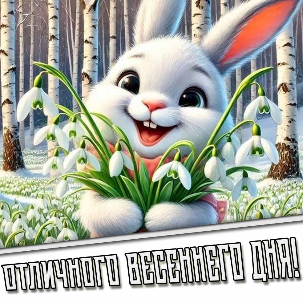Прикольная открытка "Отличного весеннего дня!"