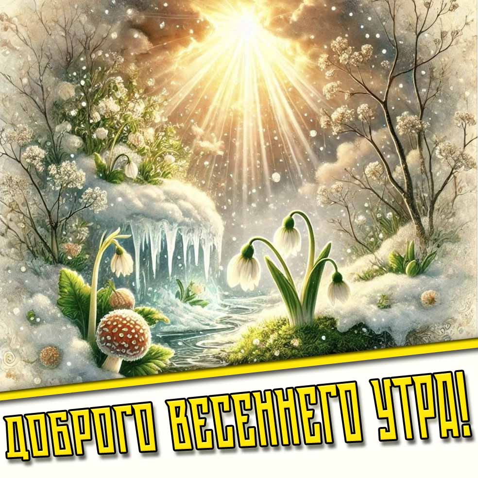 Креативная открытка доброго весеннего утра