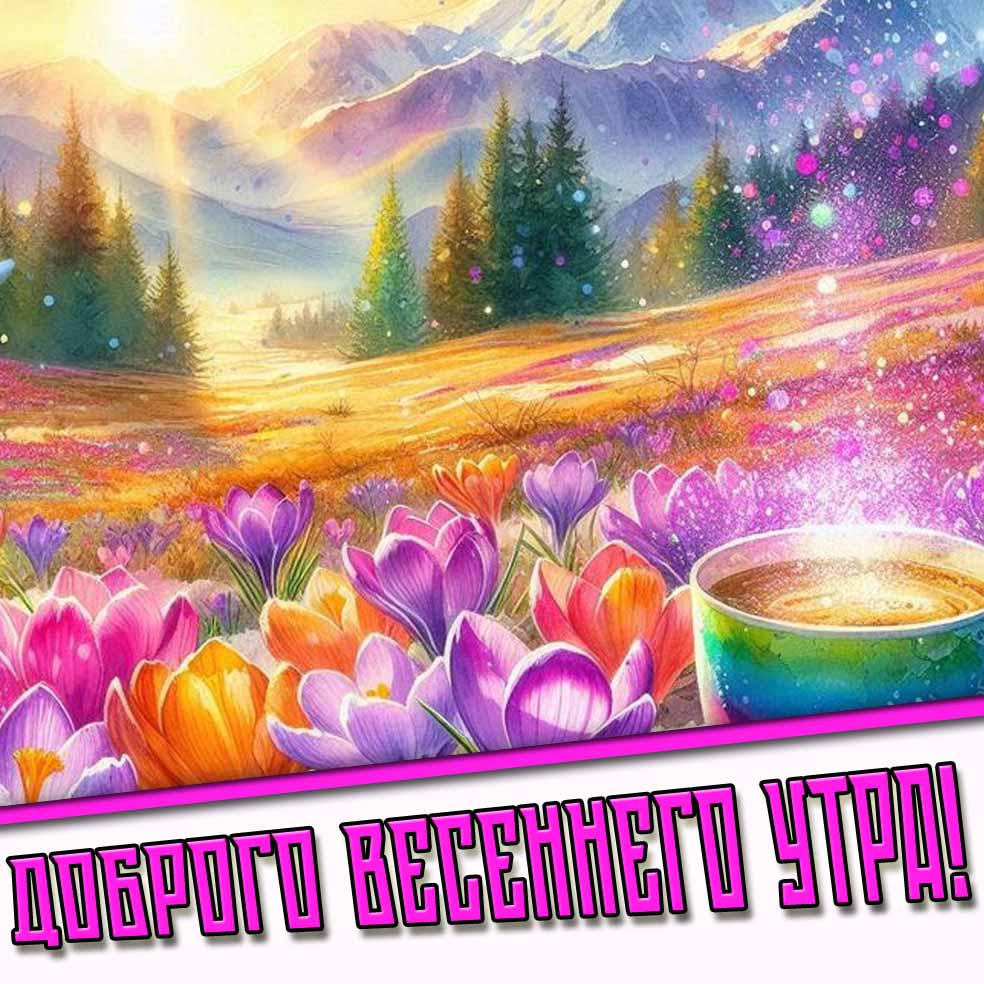Цветочная открытка доброго весеннего утра