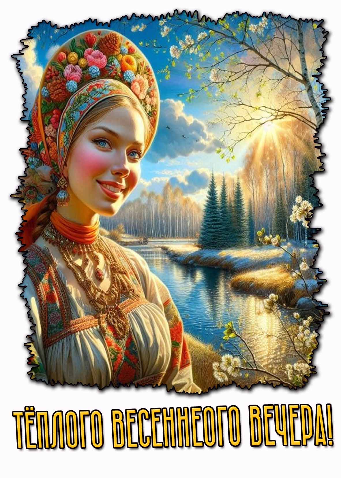 Открытка тёплого весеннего вечера