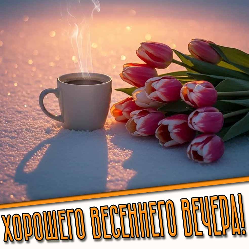 Хорошего весеннего вечера! - картинка с тюльпанами