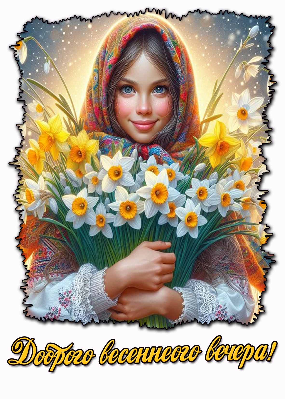 Открытка доброго весеннего вечера
