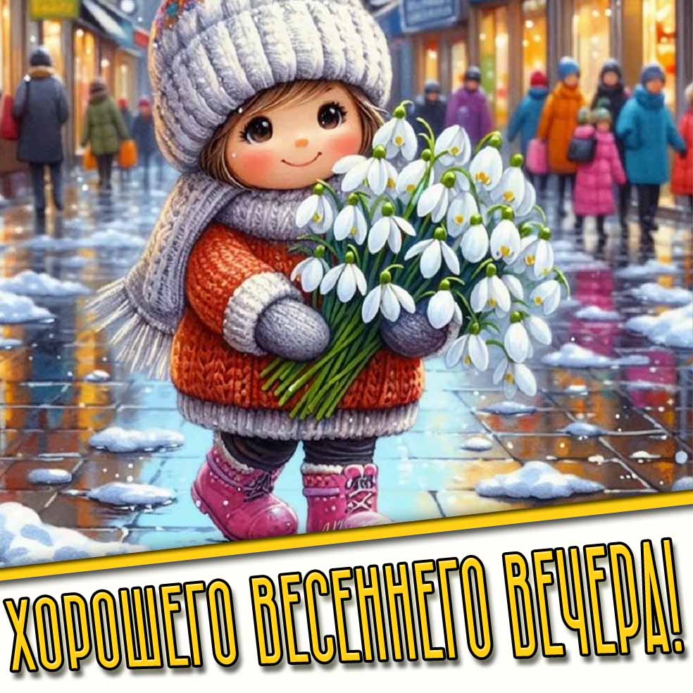 Хорошего весеннего вечера! - детская картинка