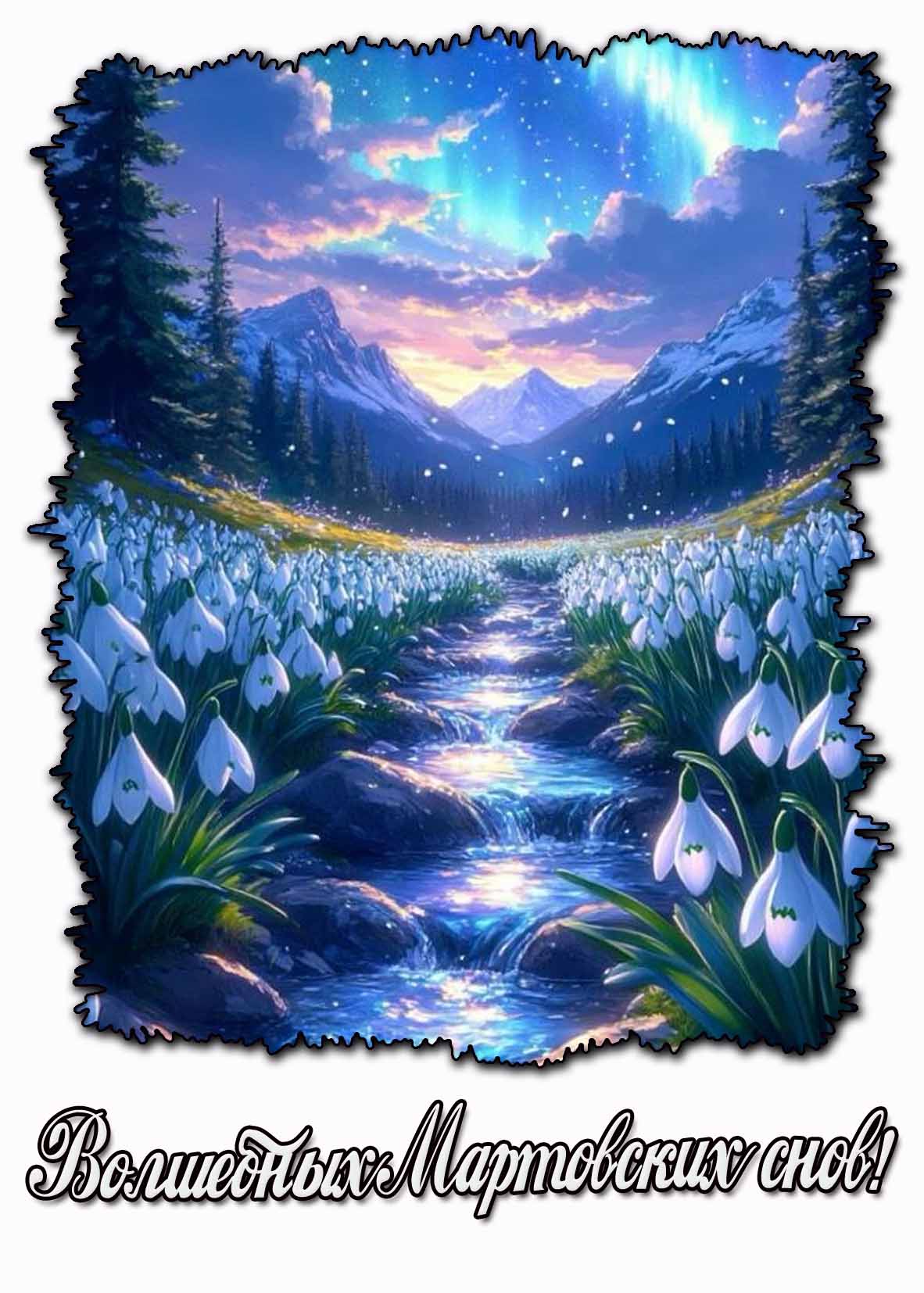 Открытка волшебных мартовских снов