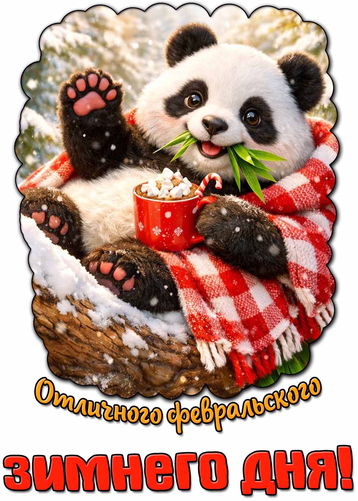 Открытка отличного февральского зимнего дня
