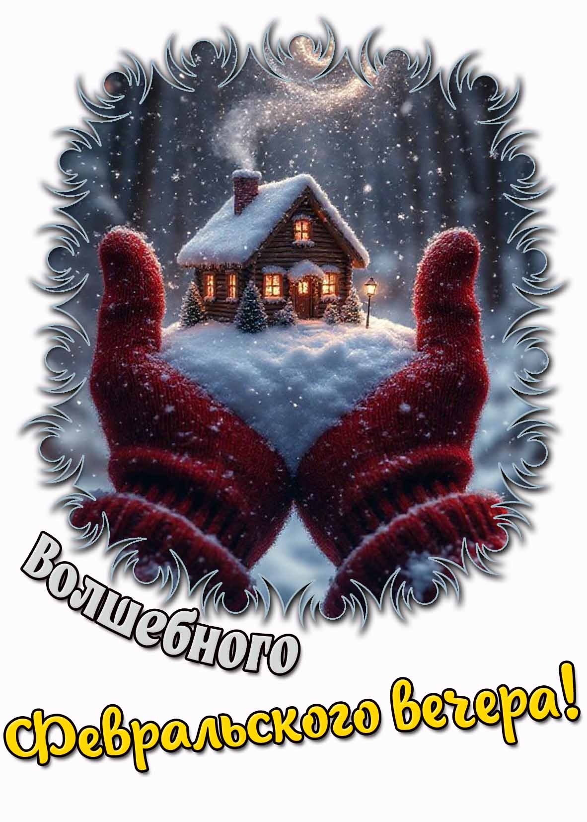 Картинка волшебного февральского вечера