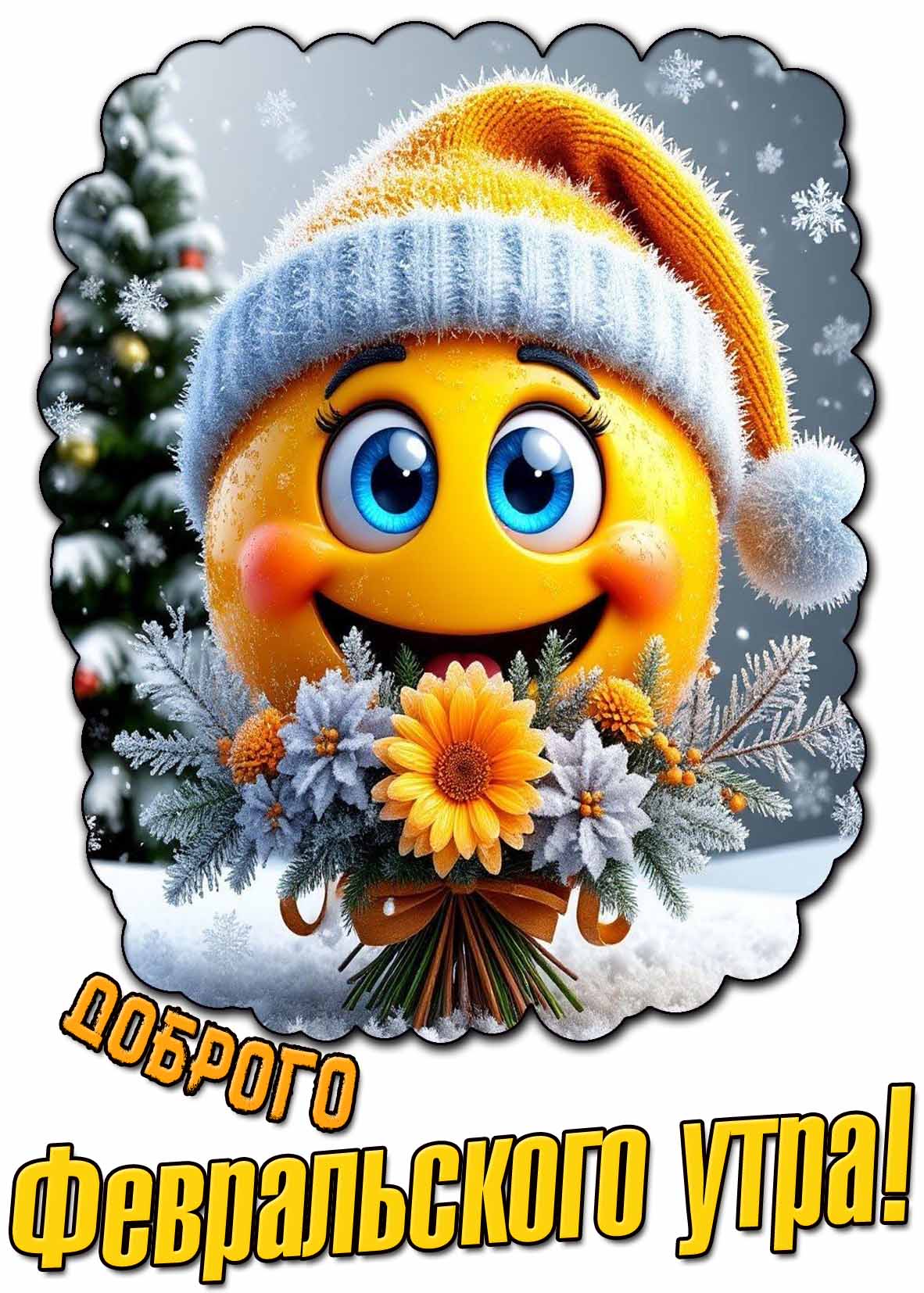 Красивая открытка доброго февральского утра