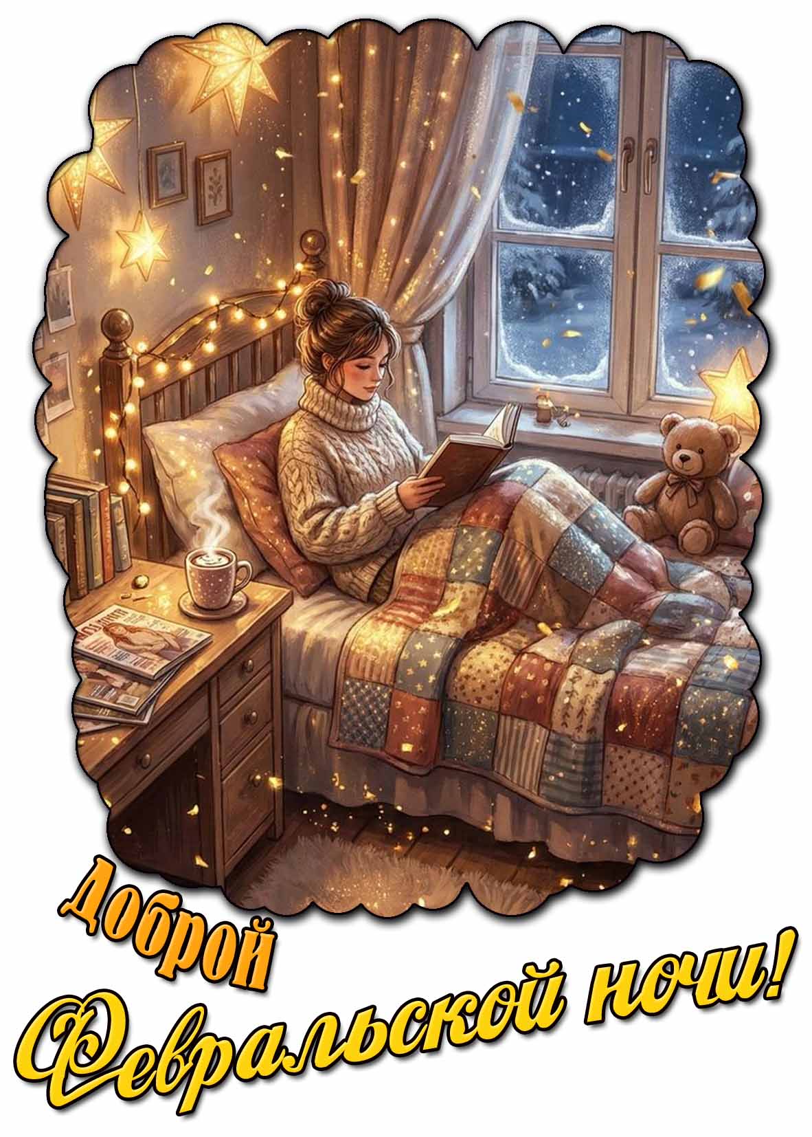 Доброй февральской ночи! - картинка с девушкой