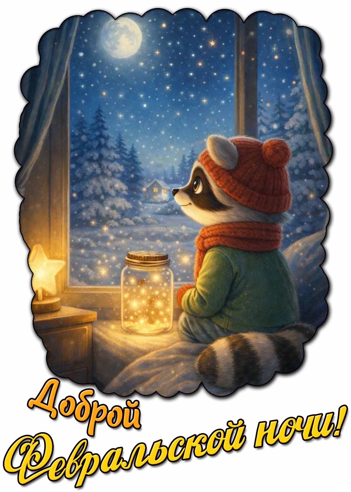 Красивая картинка доброй февральской ночи