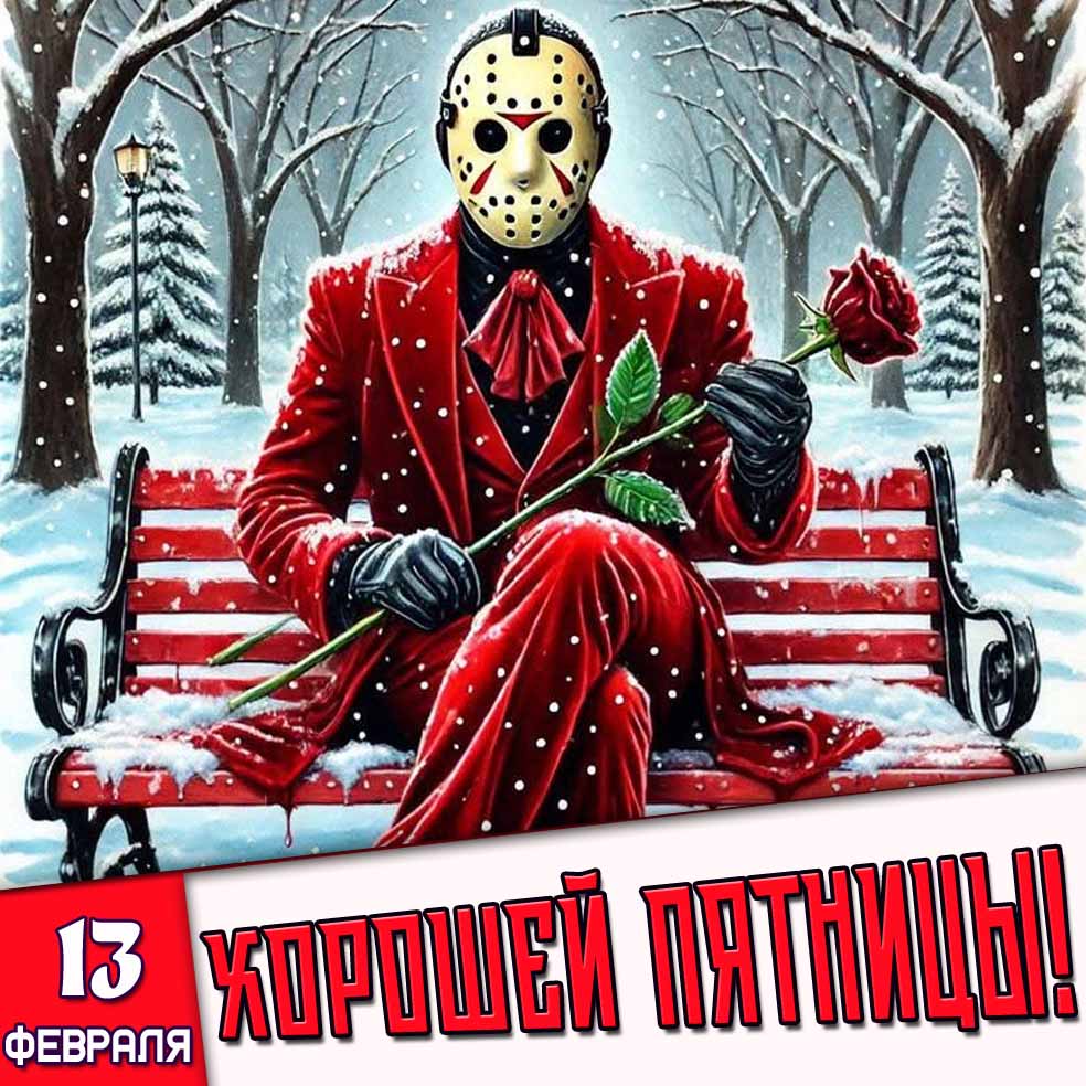 Открытка 13 февраля - хорошей пятницы!