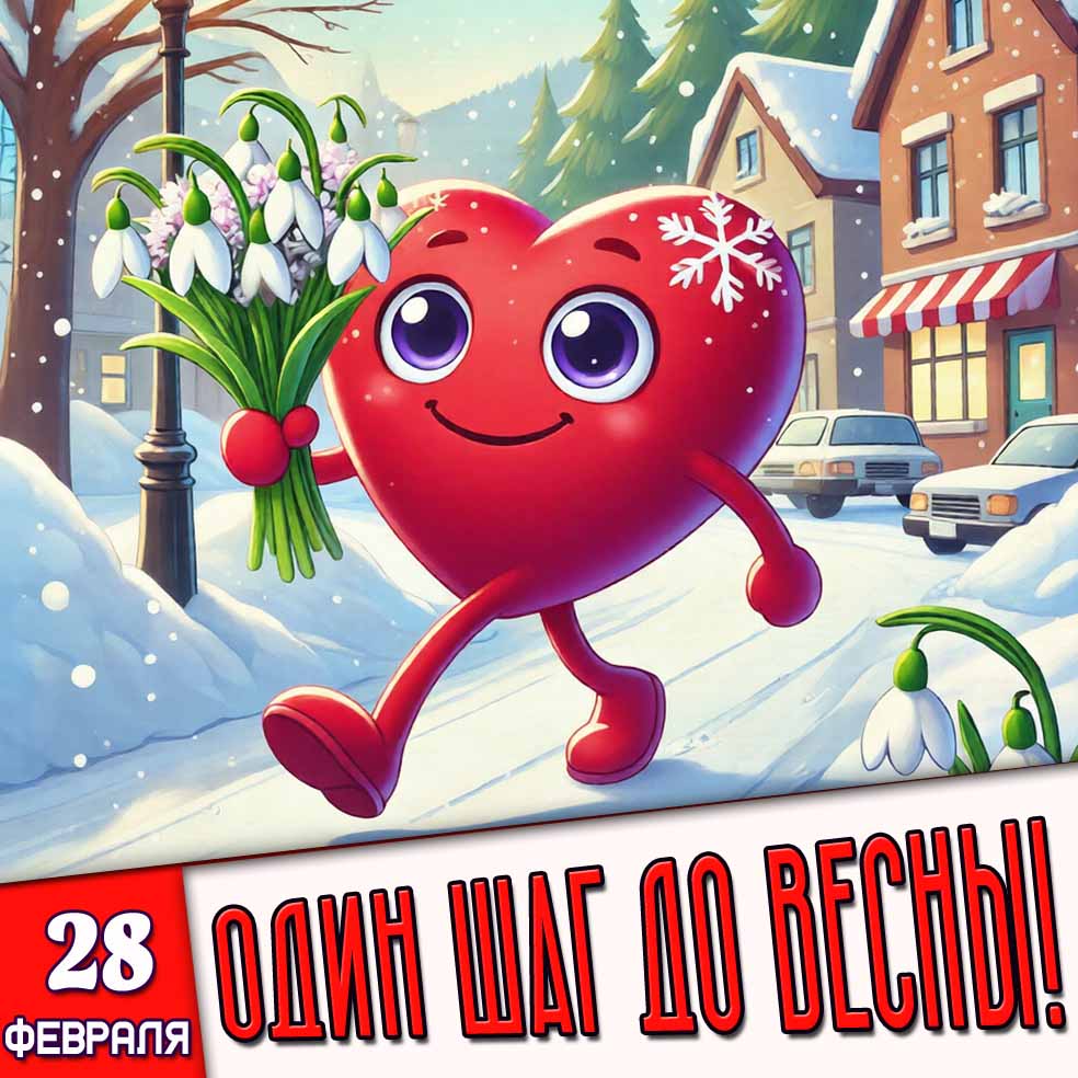 Картинка "28 февраля - один шаг до весны!"