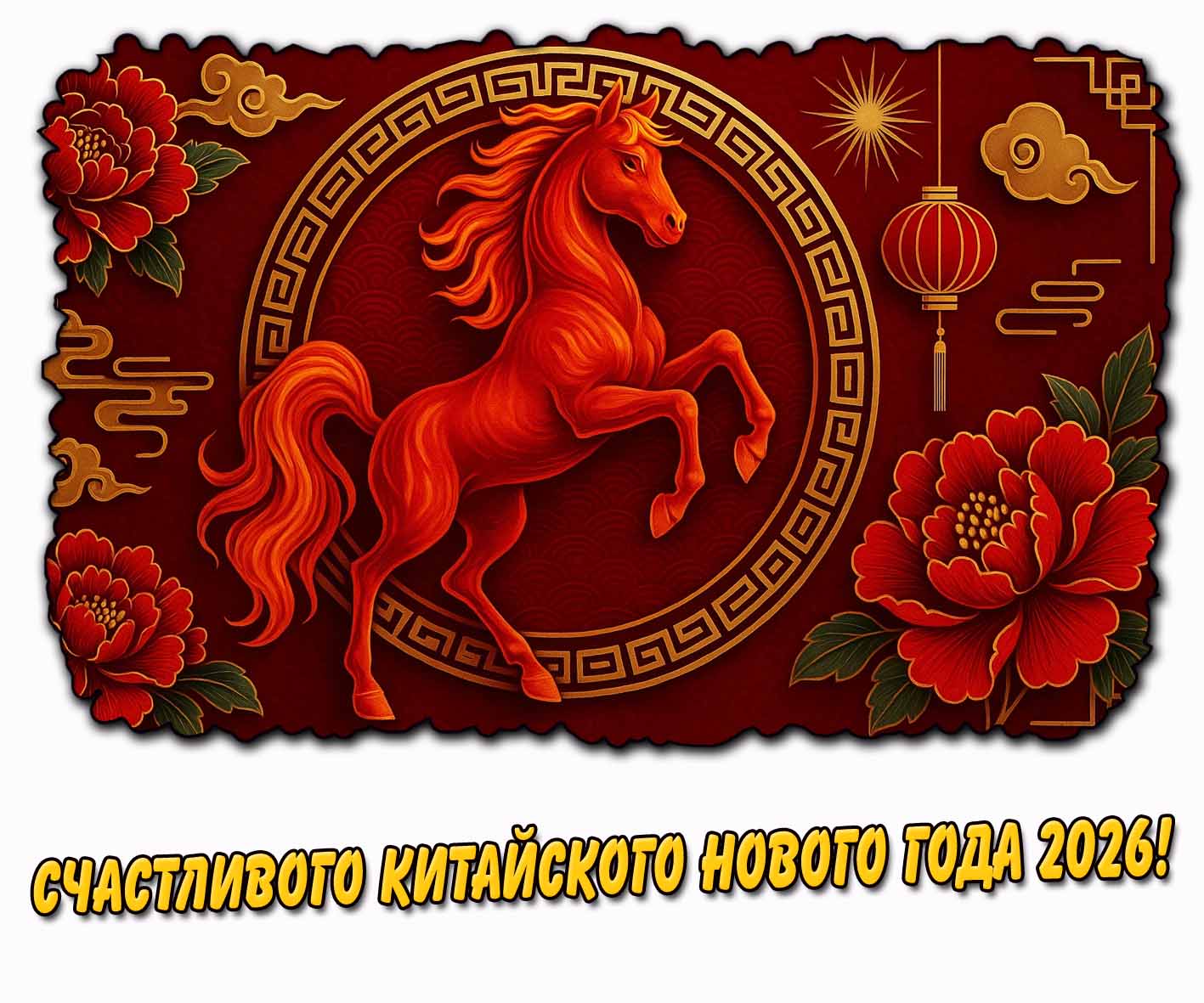 Картинка счастливого Китайского Нового года 2026