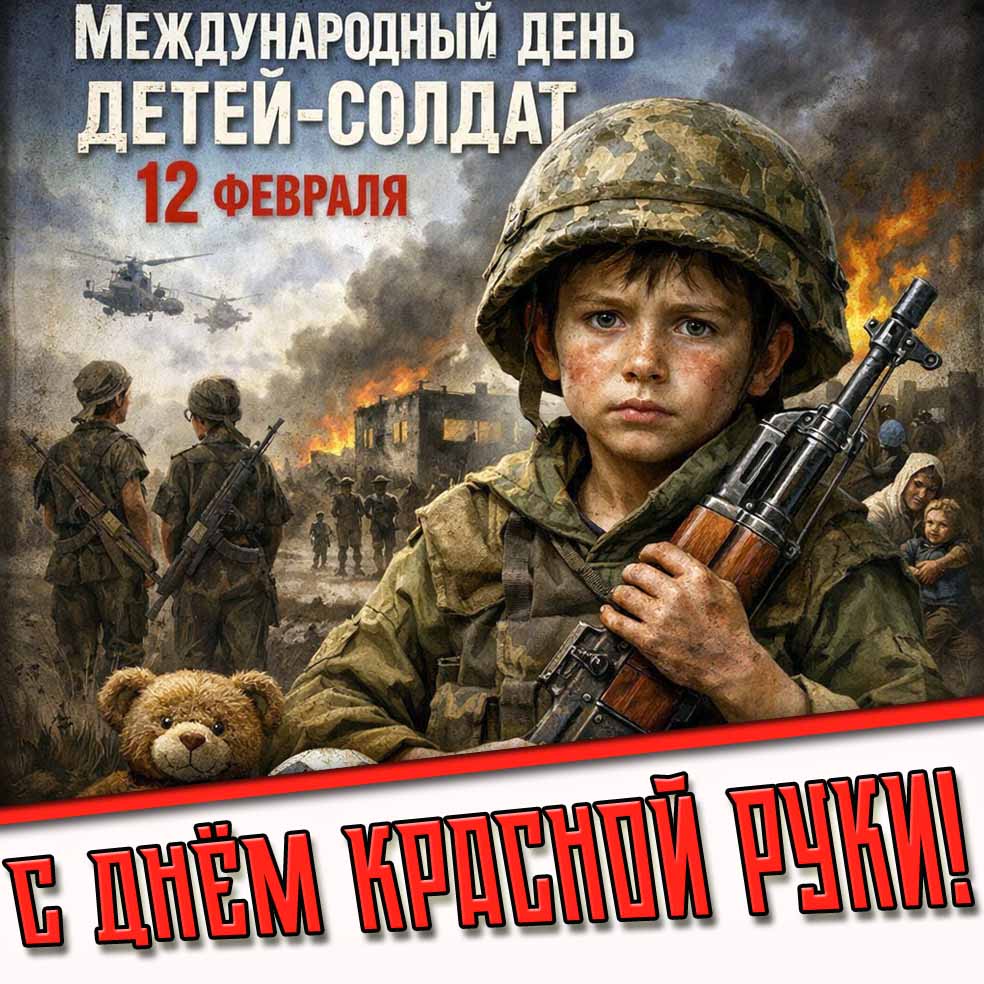 Картинка "12 февраля - Международный день детей-солдат! С днём Красной руки!"