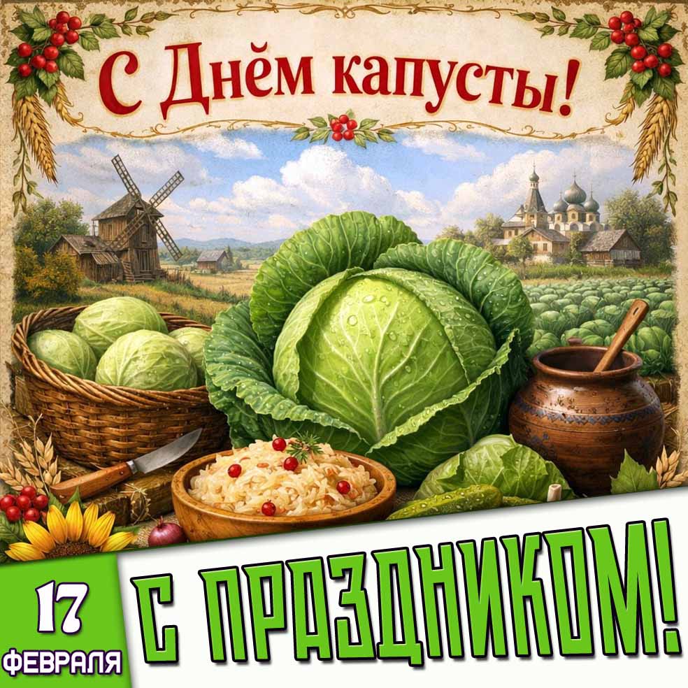 Картинка "17 февраля - С днём капусты! С праздником!"