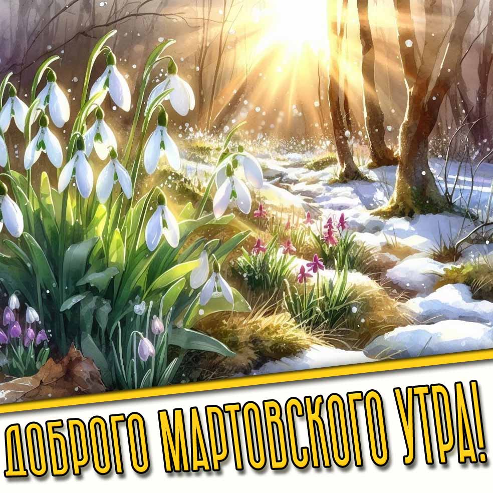 Доброго мартовского утра! - картинка с подснежниками