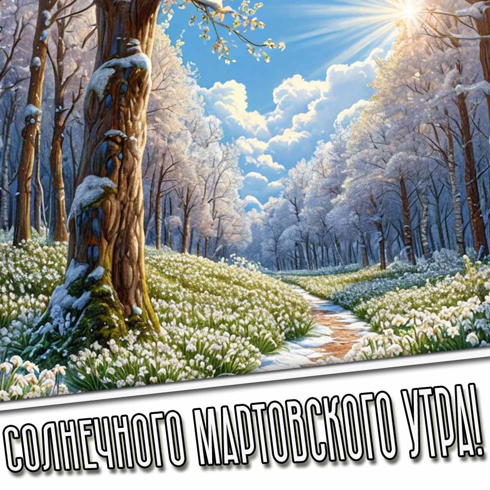 Открытка солнечного мартовского утра