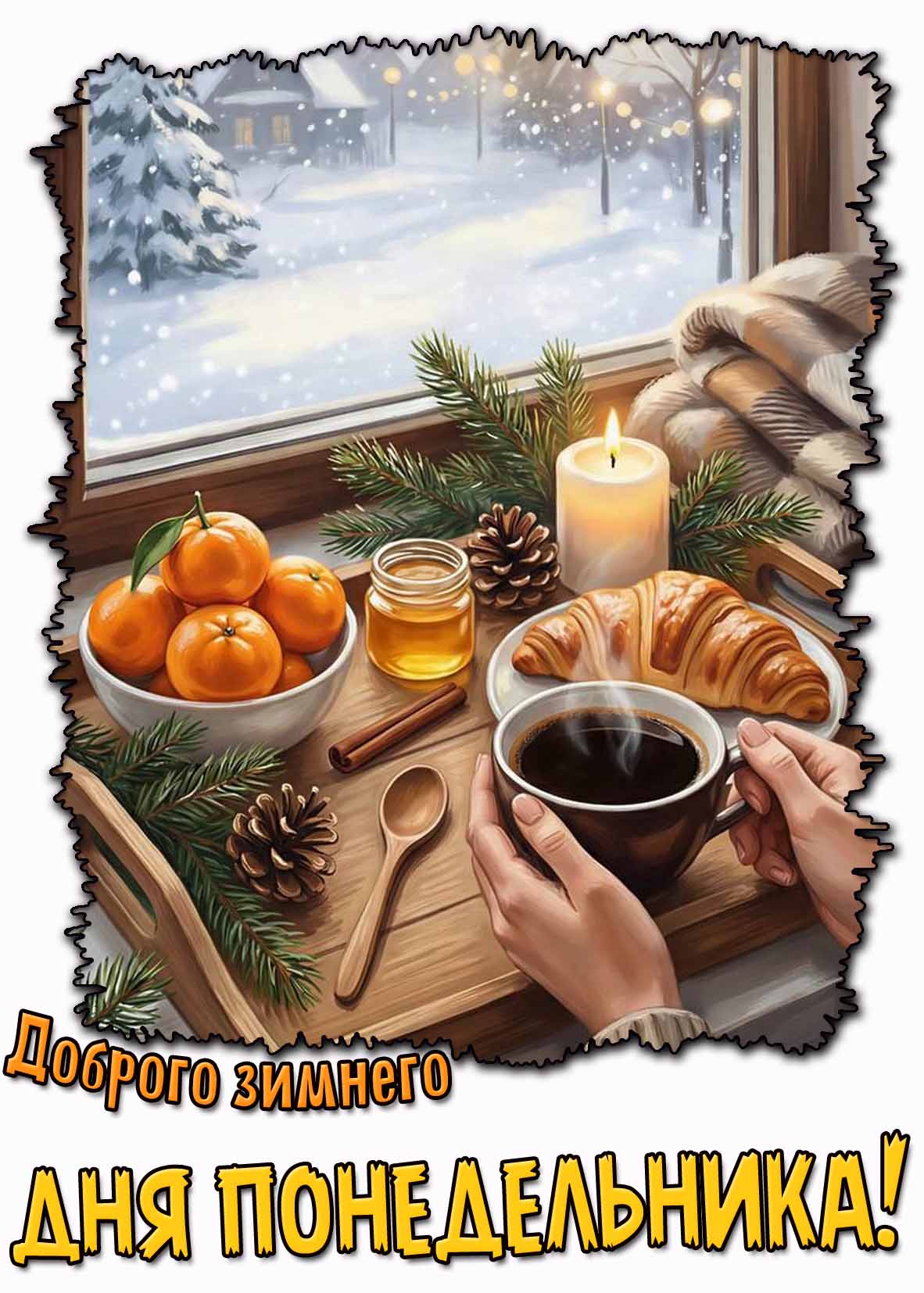 Красивая картинка доброго зимнего дня понедельника