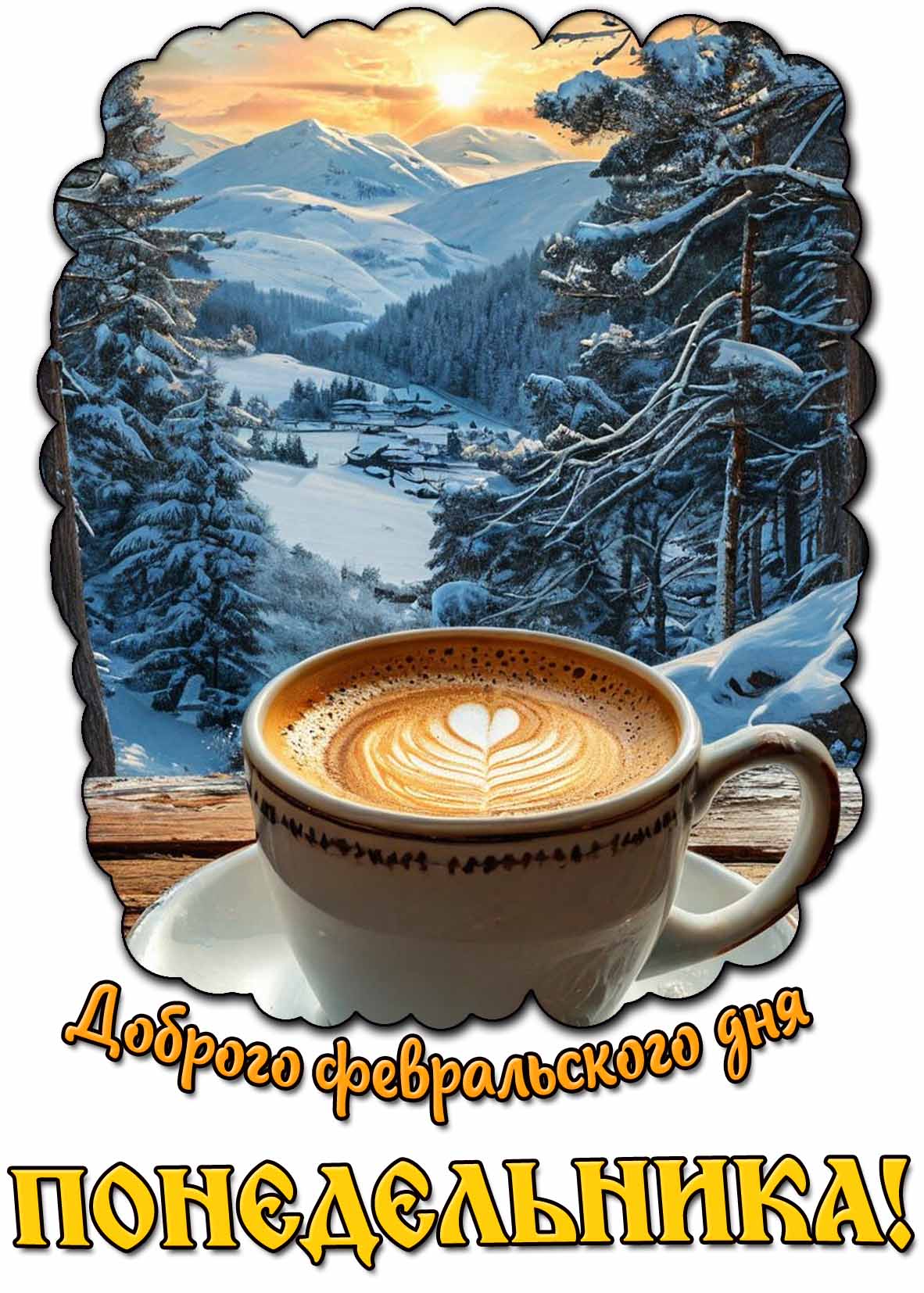 Открытка доброго февральского дня понедельника