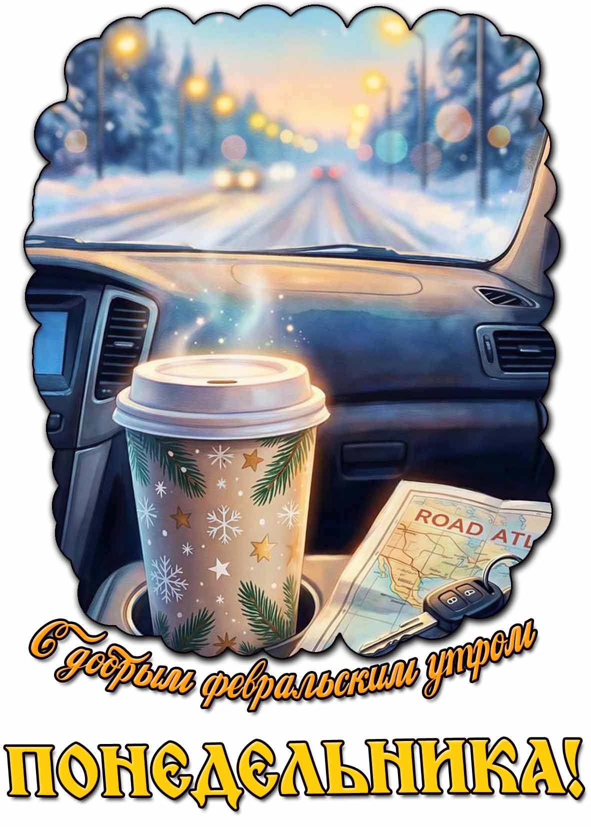 С добрым февральским утром понедельника! - картинка для автолюбителей