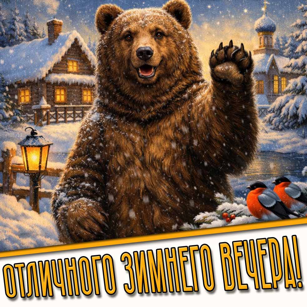 Картинка отличного зимнего вечера
