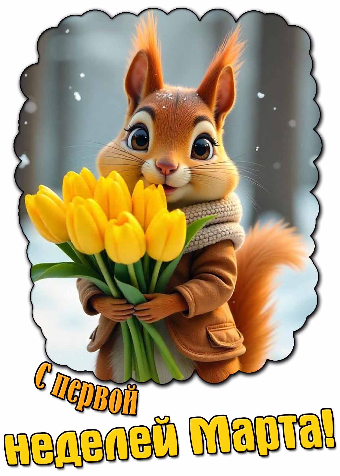 Открытка с первой неделей марта