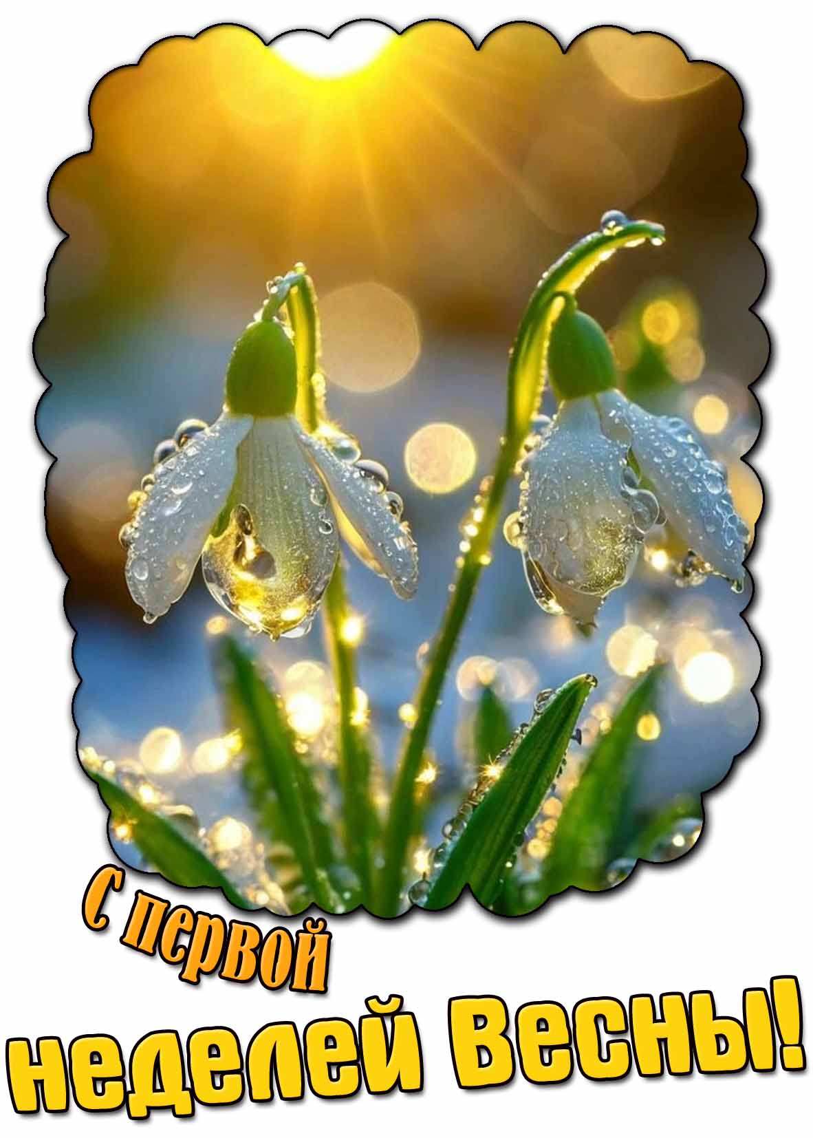 Открытка с первой неделей весны