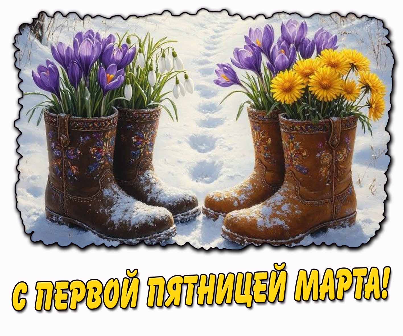 Креативная картинка с первой пятницей марта