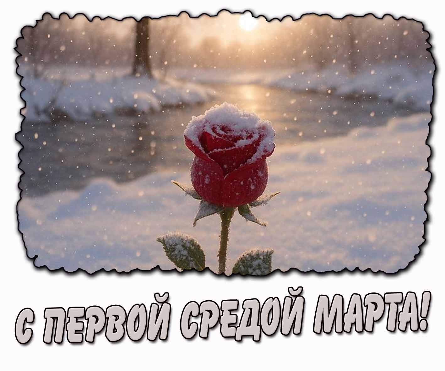 Креативная картинка с первой средой марта