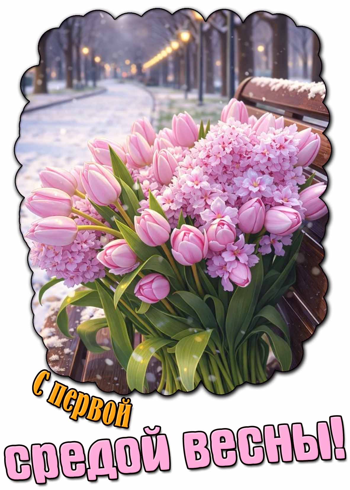 Открытка с первой средой весны