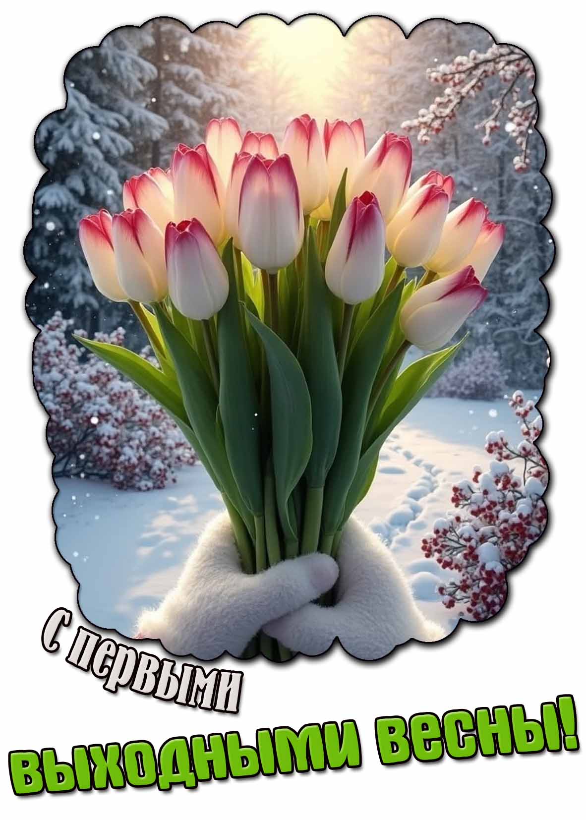 Красивая картинка с первыми выходными весны