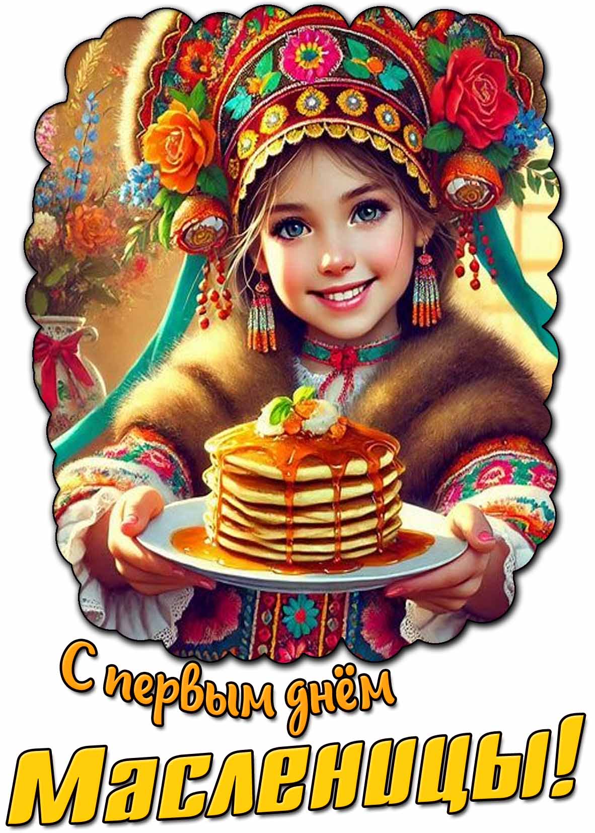 Картинка с первым днём Масленицы