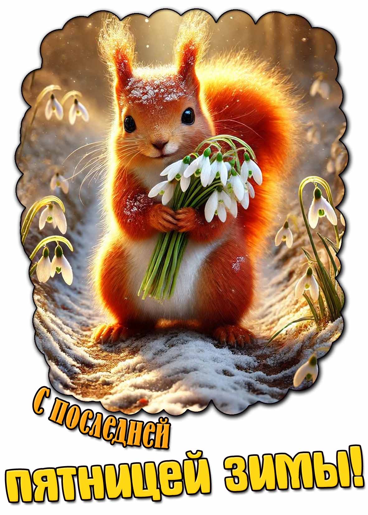Красивая открытка с последней пятницей зимы