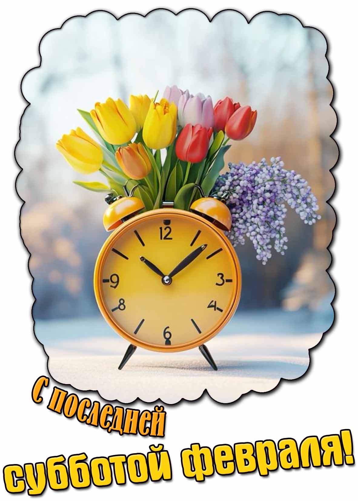 Открытка с последней субботой февраля