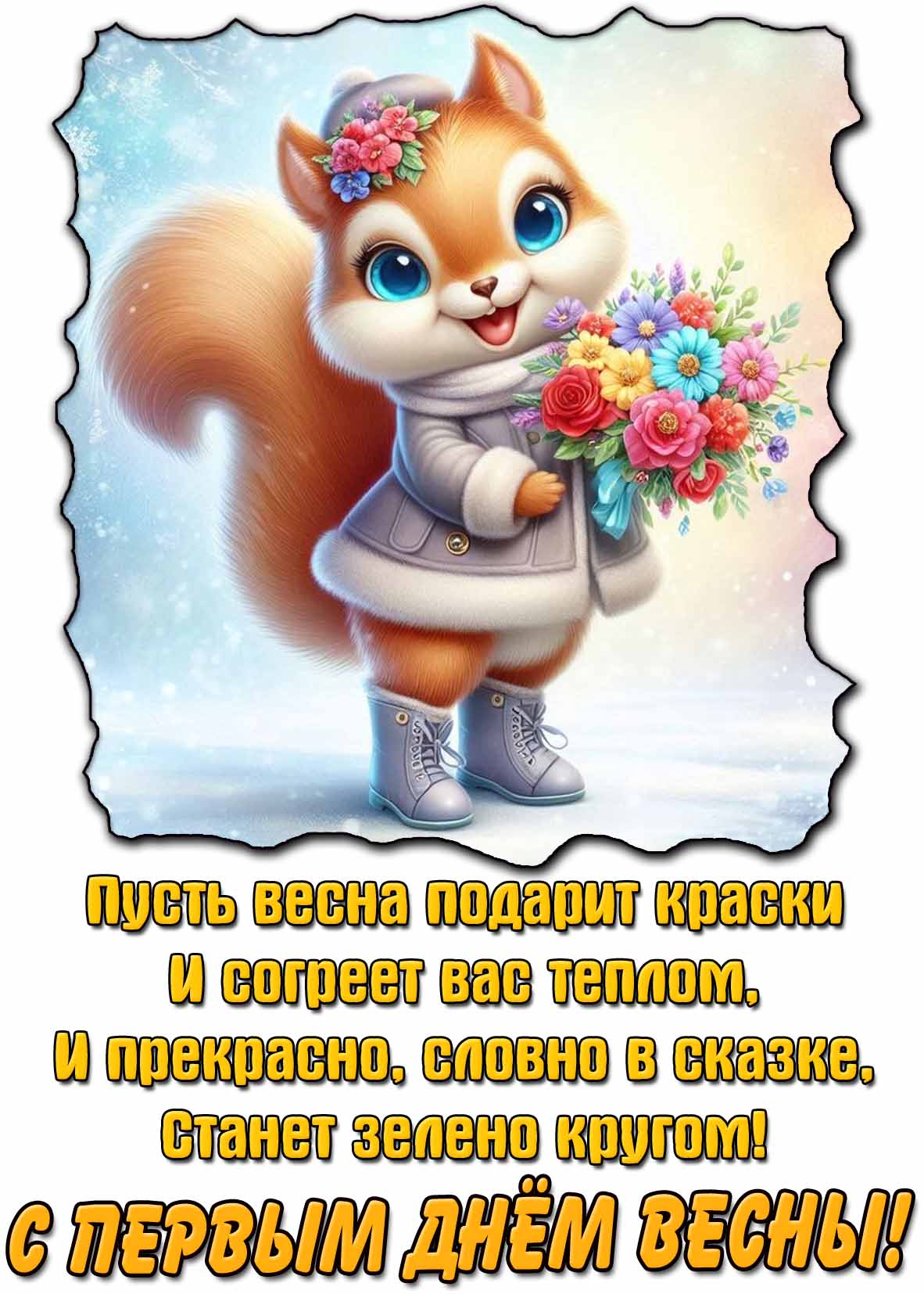 Картинка - поздравление с первым днём весны