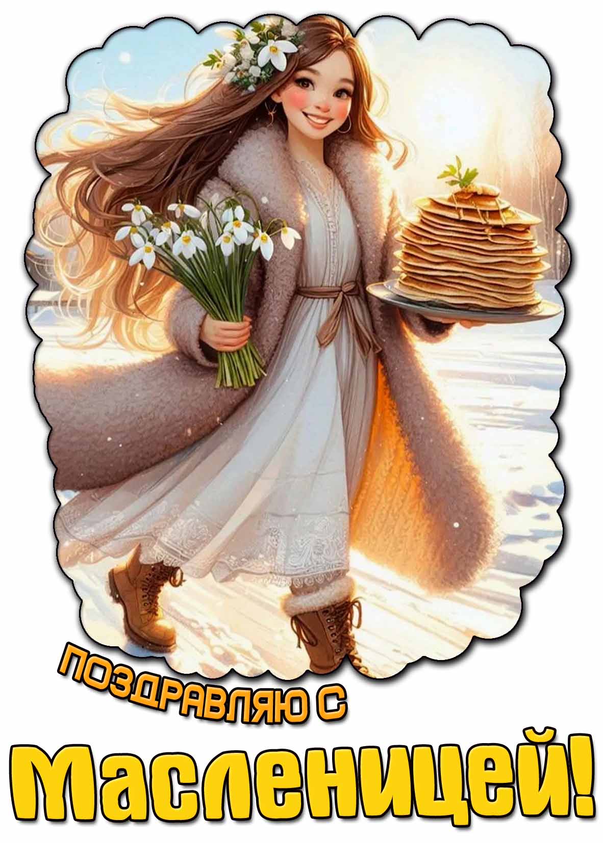 Открытка "Поздравляю с Масленицей!"