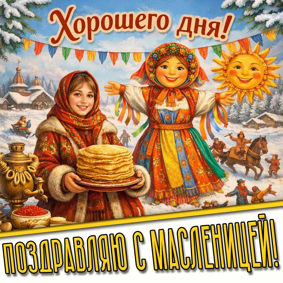 Картинка "Хорошего дня! Поздравляю с Масленицей!"