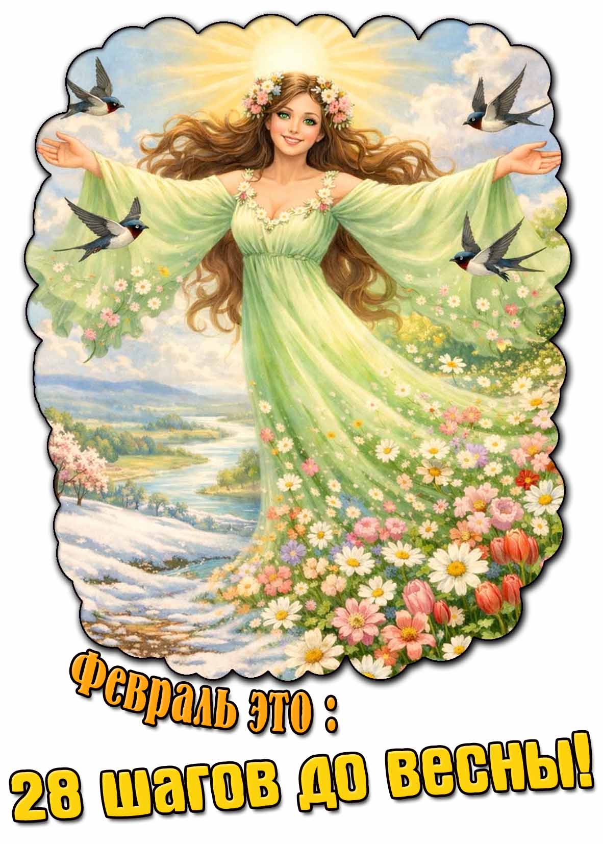 Картинка "Февраль это : 28 шагов до весны!"