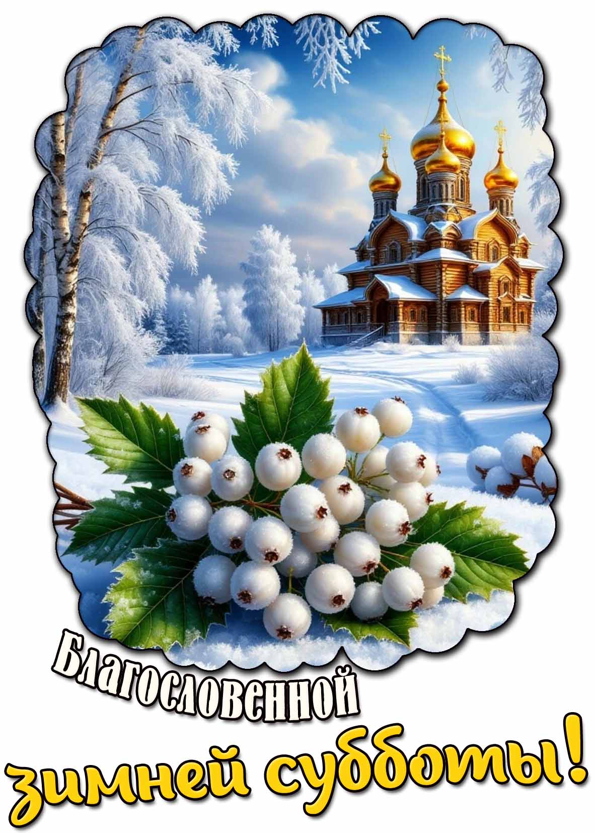 Открытка благословенной зимней субботы