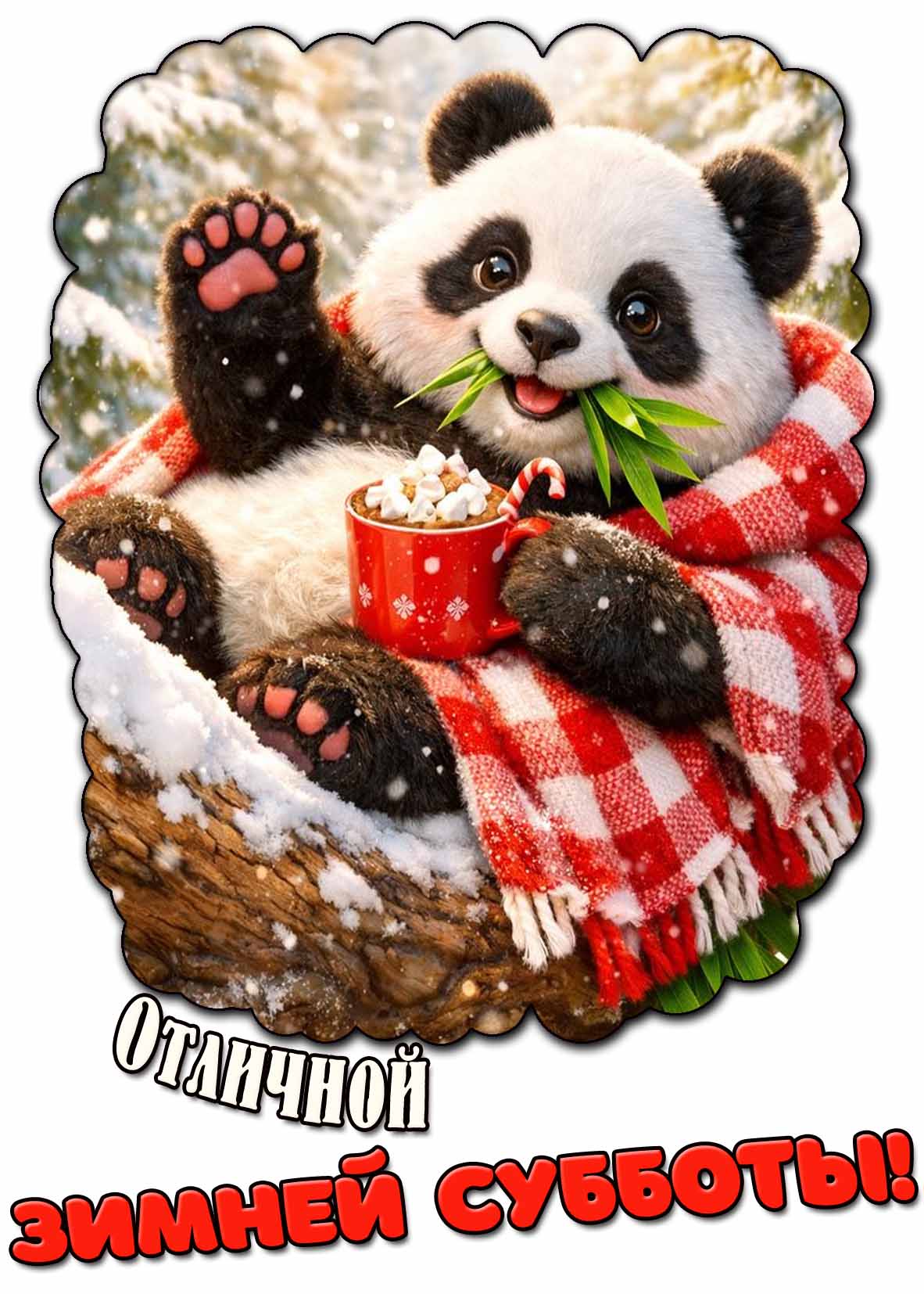 Открытка отличной зимней субботы