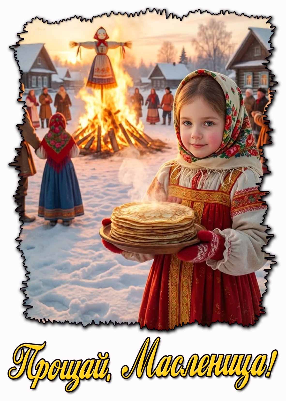 Открытка "Прощай, масленица!"
