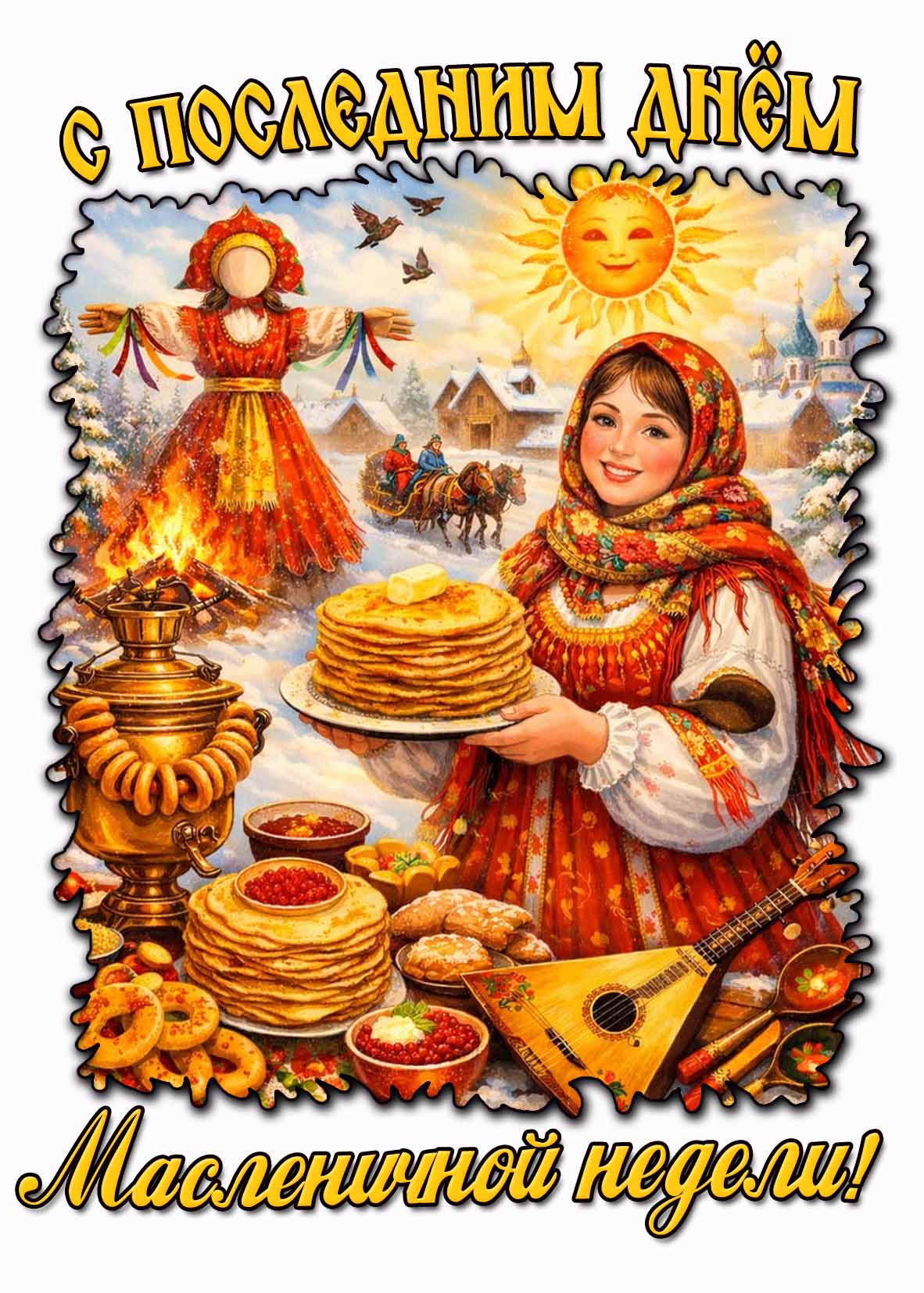 Открытка с последним днём Масленичной недели